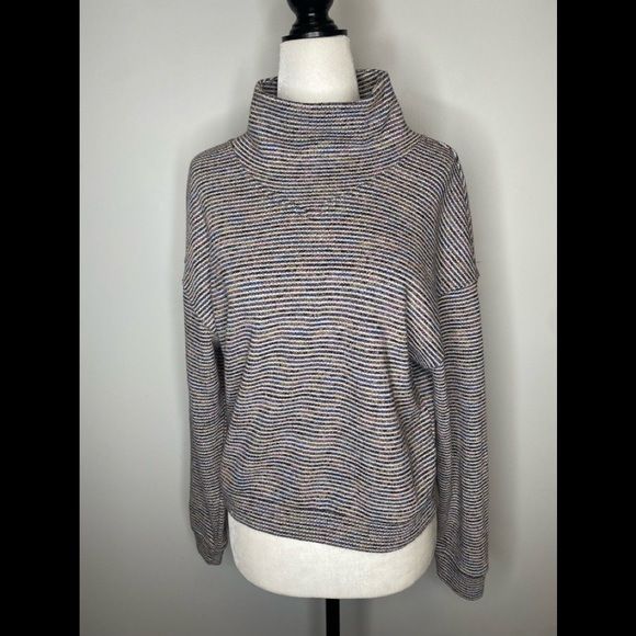 Madewell rainbow coloured turtleneck top medium - Picture 4 of 10